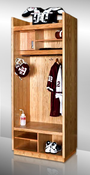 Footbal Wood Lockers by Florida Lockers